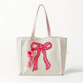 Pink Ribbon Canvas Tote