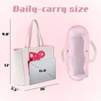 Pink Ribbon Canvas Tote