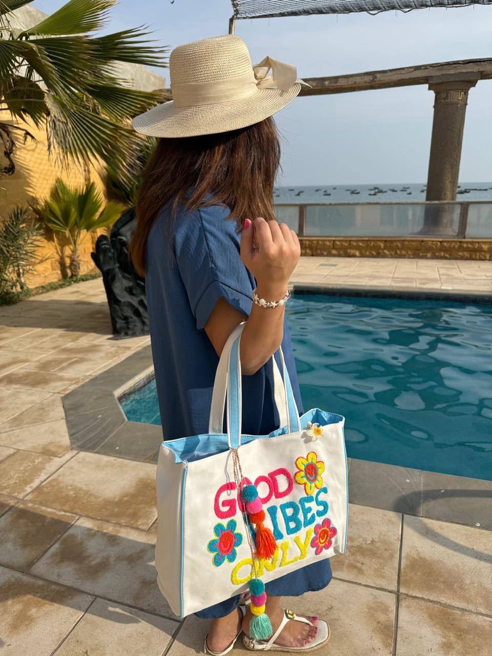 The Good Vibes Chenille Carryall