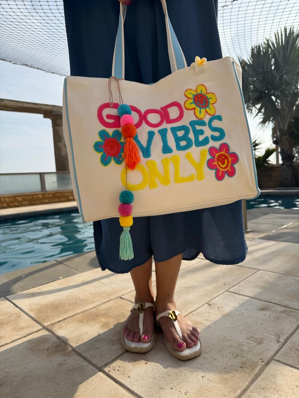 The Good Vibes Chenille Carryall