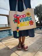 The Good Vibes Chenille Carryall